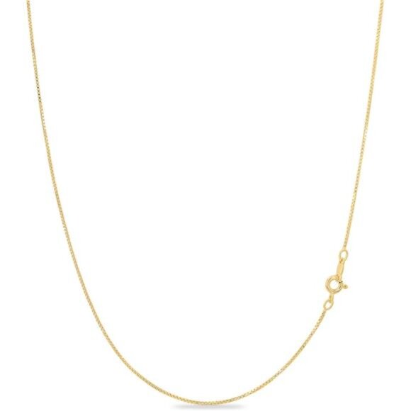 Necklace Jewelry - 18k Gold 1mm Box Chain Necklace | Gold Chain Necklace